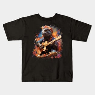 Tortoise Playing Guitar Kids T-Shirt